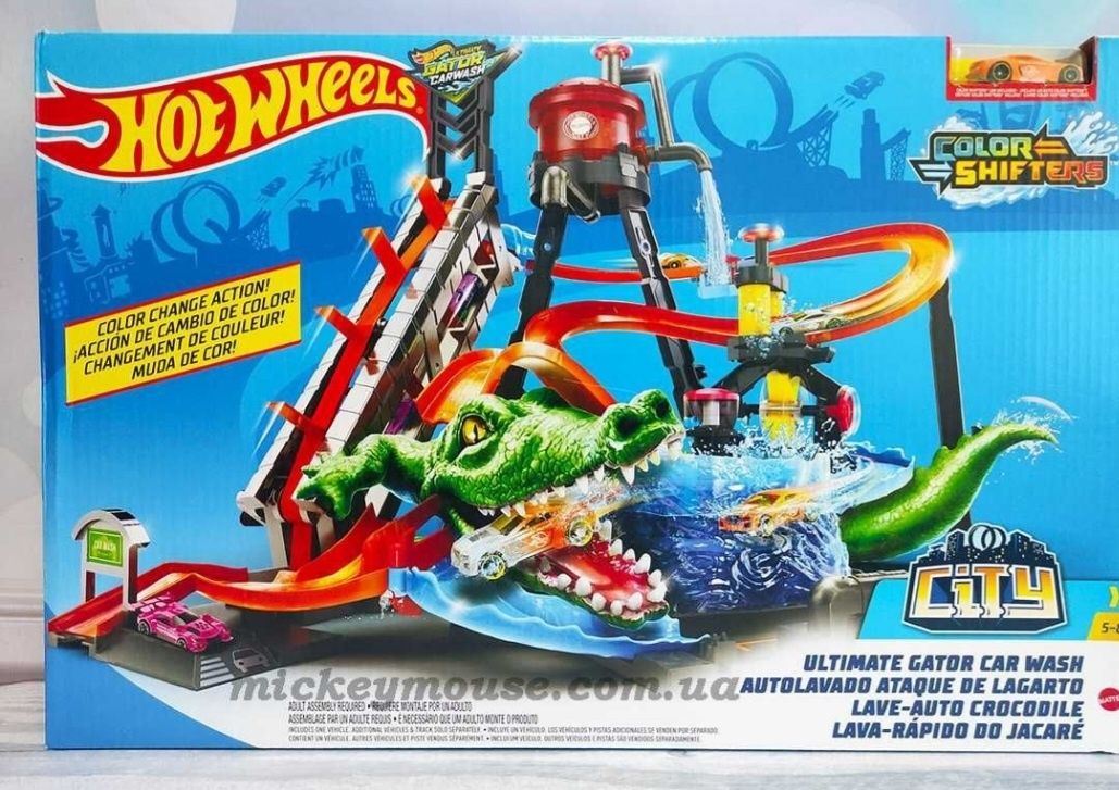 Hot Wheels трек,крокодил,автомойка,водонапорная башня