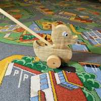 Zabawka dla dzieci pchacz kaczka drewniana wykonana własnoręcznie