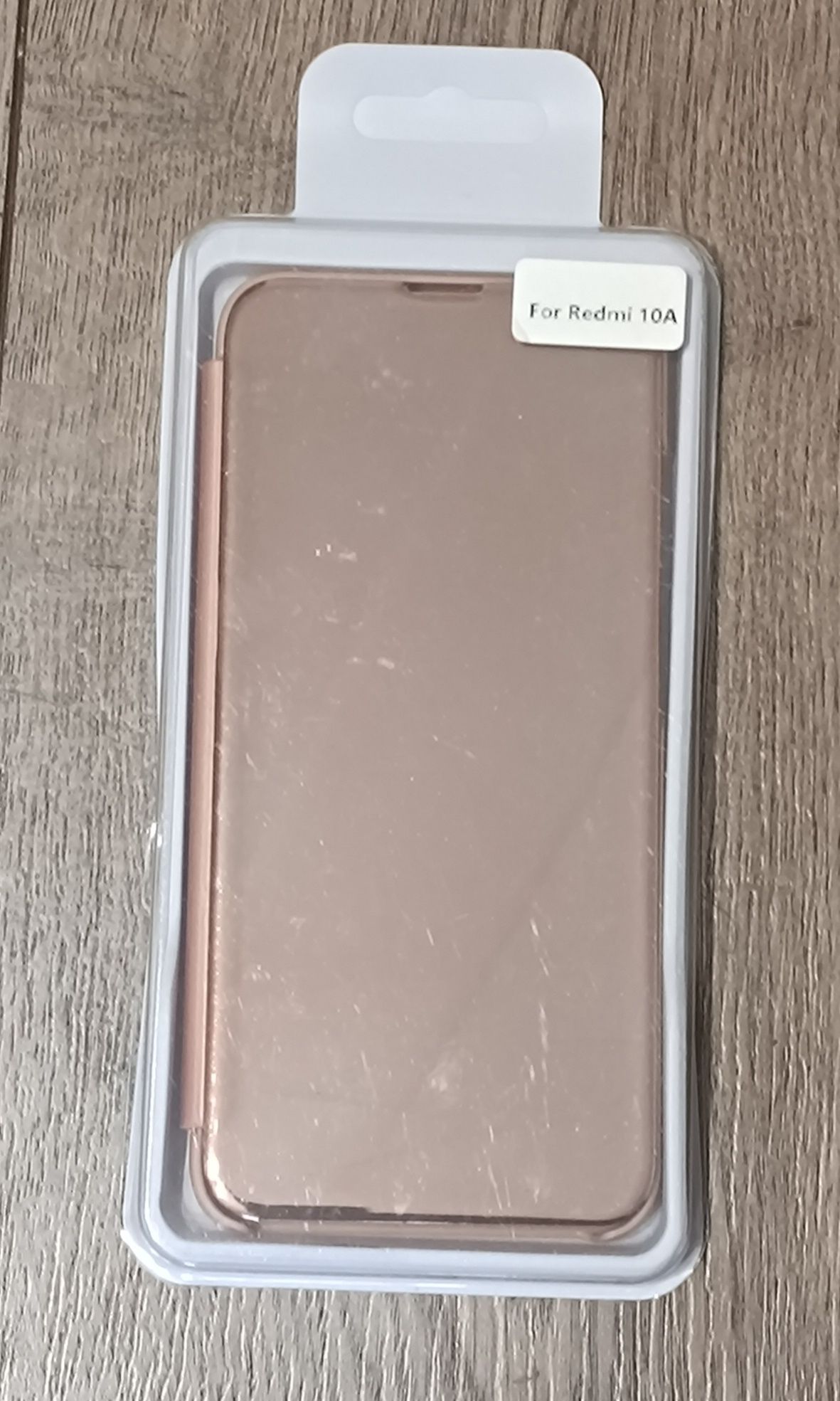Etui case otwierane zamykane lusterko różowe złote redmi 10 A