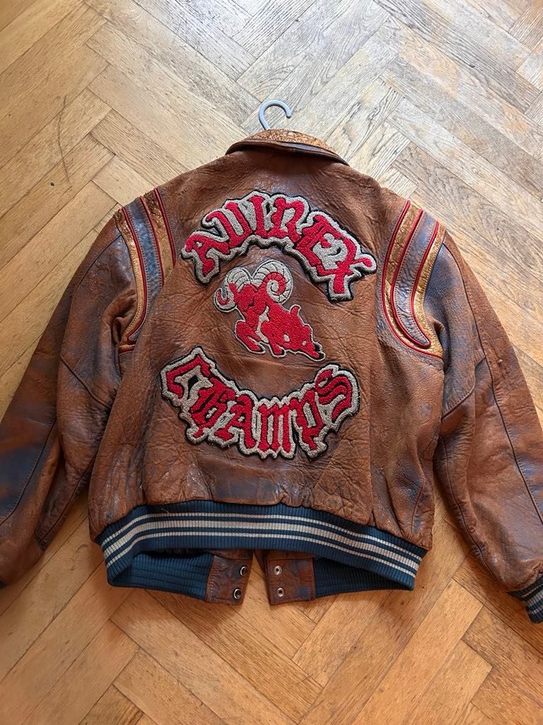 Kurtka skórzana AVIREX "Champs" z 1990 roku - Rozmiar L - Varsity USA