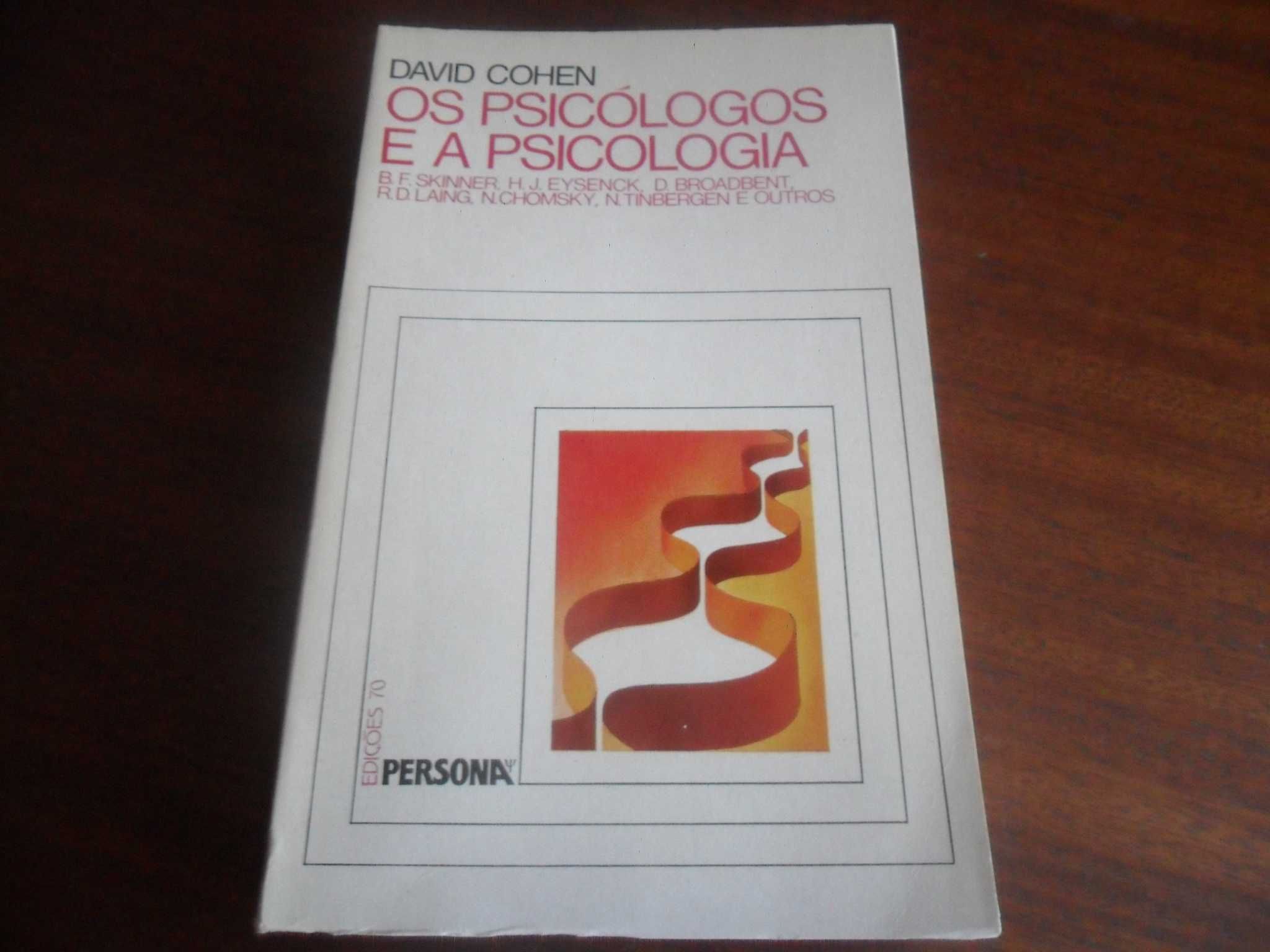 "Os Psicólogos e a Psicologia" de David Cohen - 1ª Edição de 1981