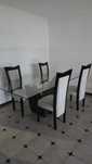 Mesa de sala tampo vidro+4cadeiras