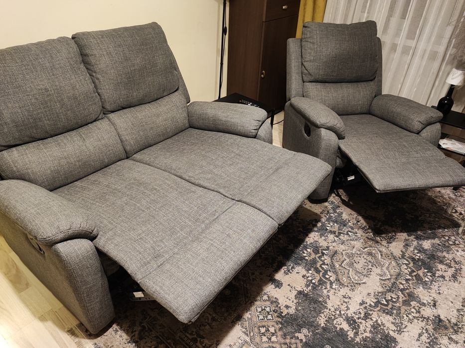 Sofa + fotel z funkcją relax