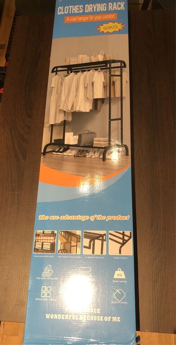 Wieszak na ubrania z półkami biały 48tknd