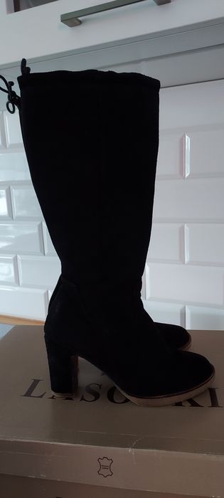 Kozaki Lasocki zamszowe r. 37 czarne buty zimowe