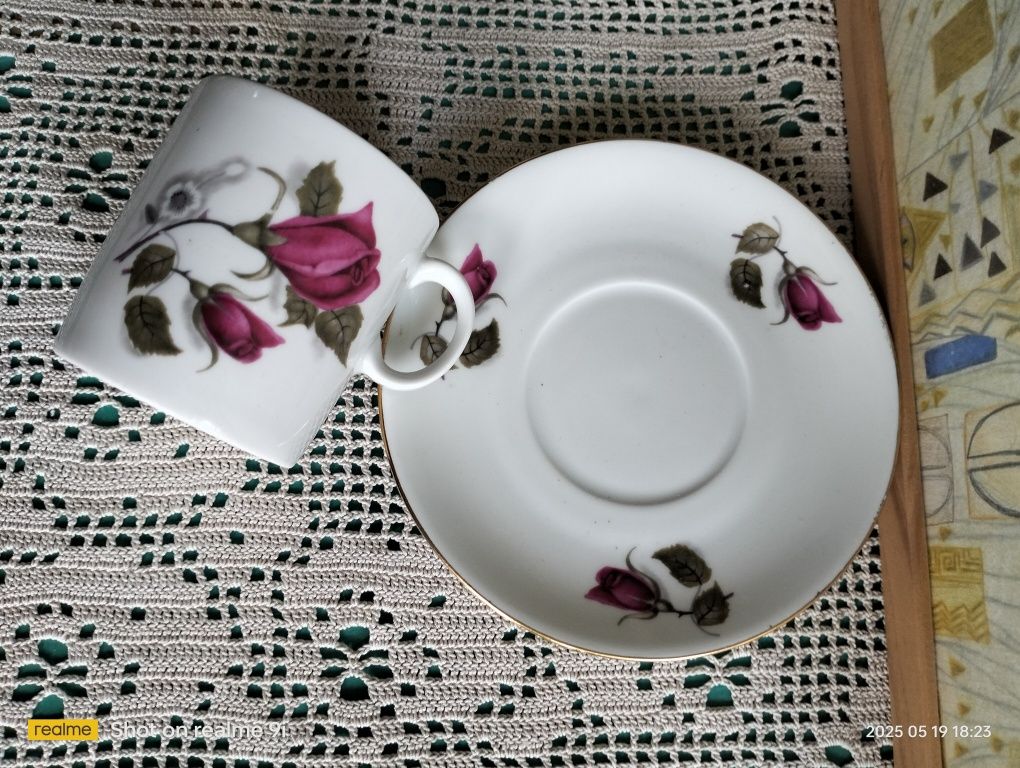 Porcelanowe duo Karolina; vintage; okres PRL