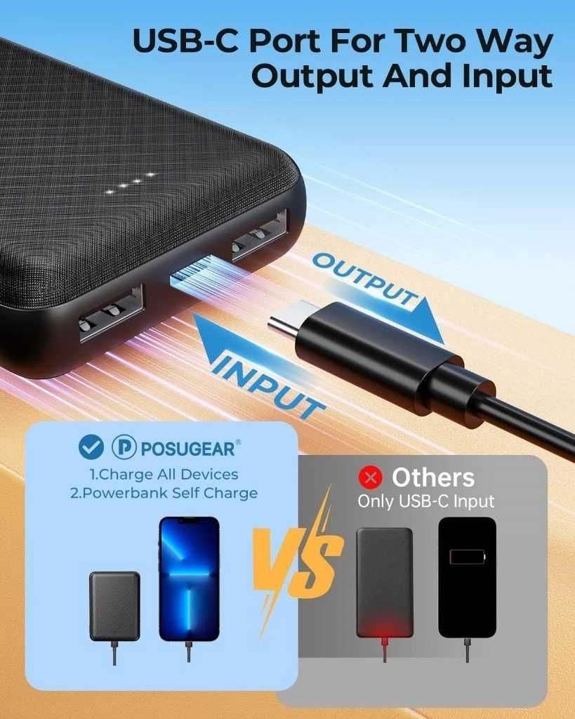 Powerbank Posugear 10000 mAh czarny