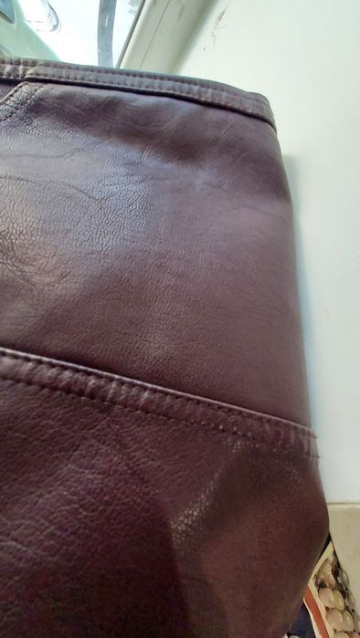 Шкіряна спідниця марсала