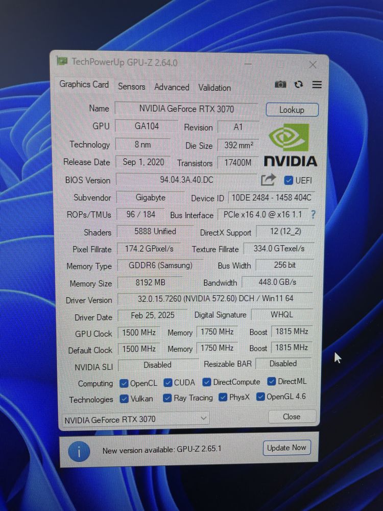 Geforce rtx 3070 gigabyte 8 gb
