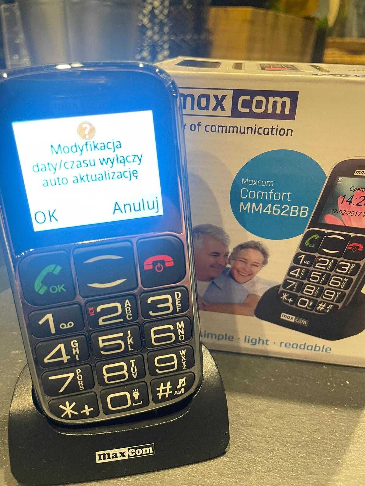 Telefon komórkowy MAXCOM MM462/ duże PRZYCISKI/ dla SENIORA / NOWY