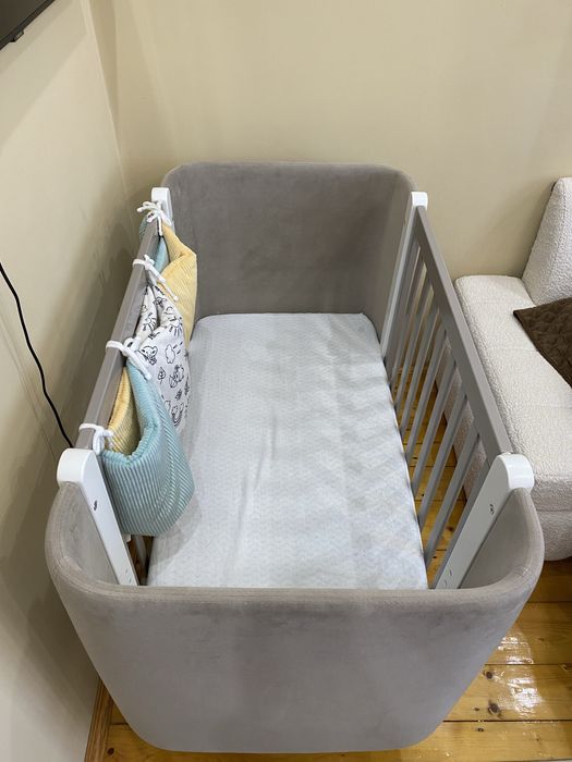 Дитяче ліжечко/ліжко верес монако біле/капучино