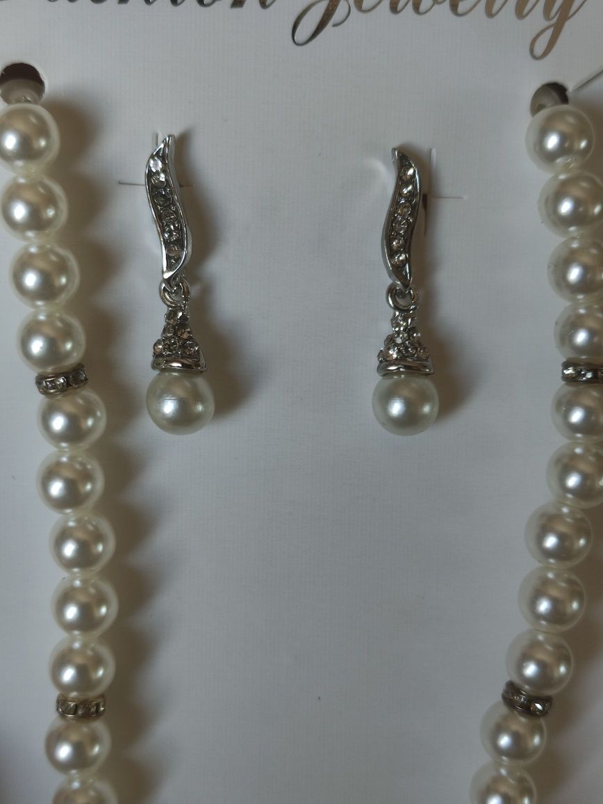 Set Conjunto Prateado Pérolas