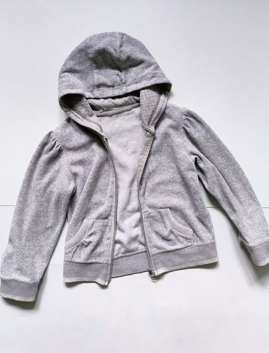 Girl2Girl szara bluza z kapturem dla dziewczynki r. 110cm