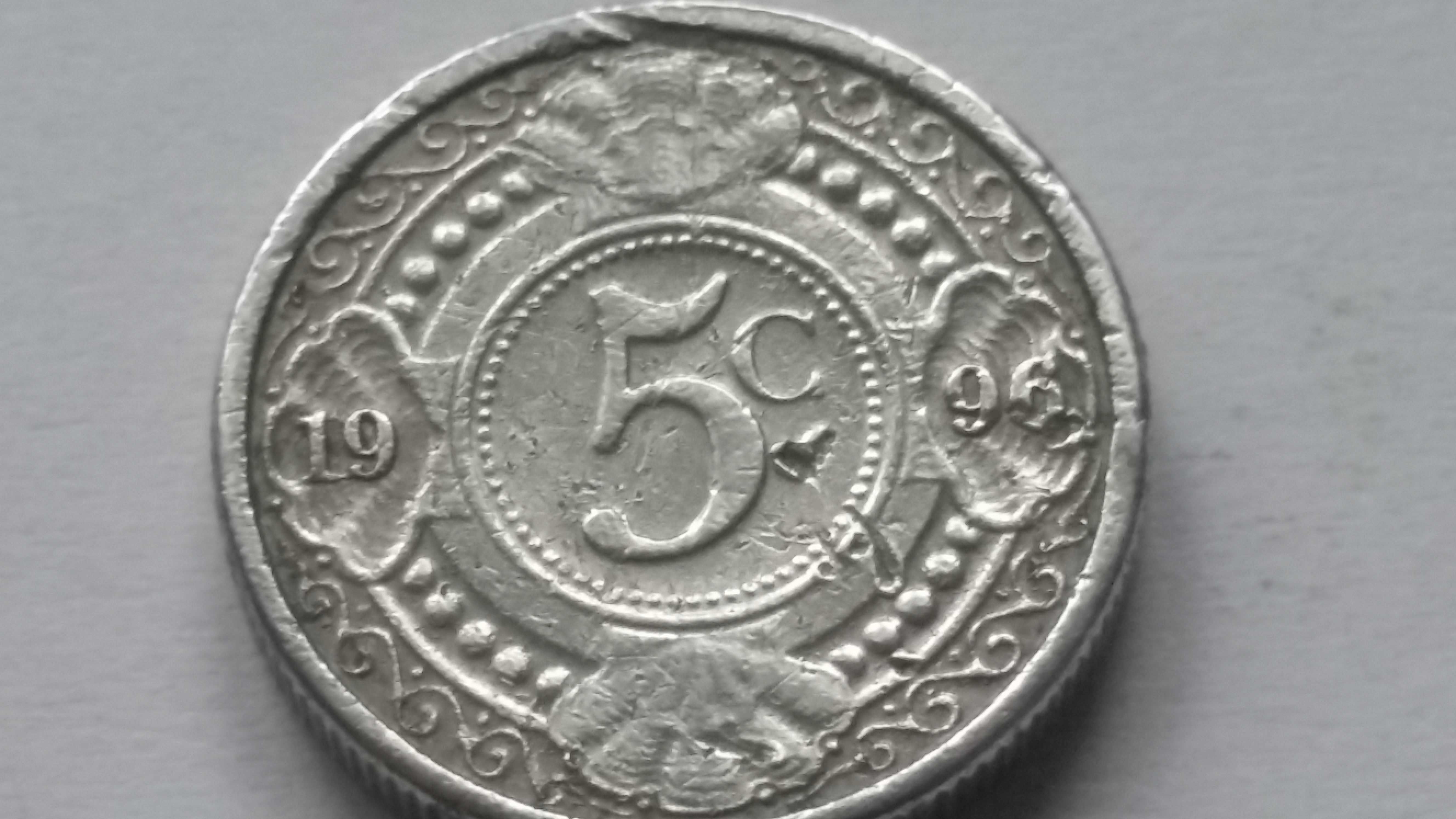 5 cent 1996 ANTYLE HOLENDERSKIE, rzadka nakład zaledwie 796 tyś!