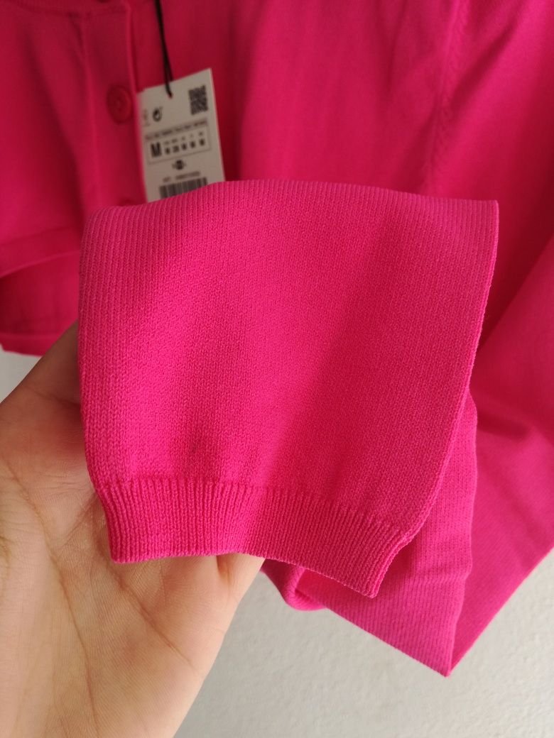 Casaco curto rosa Zara M