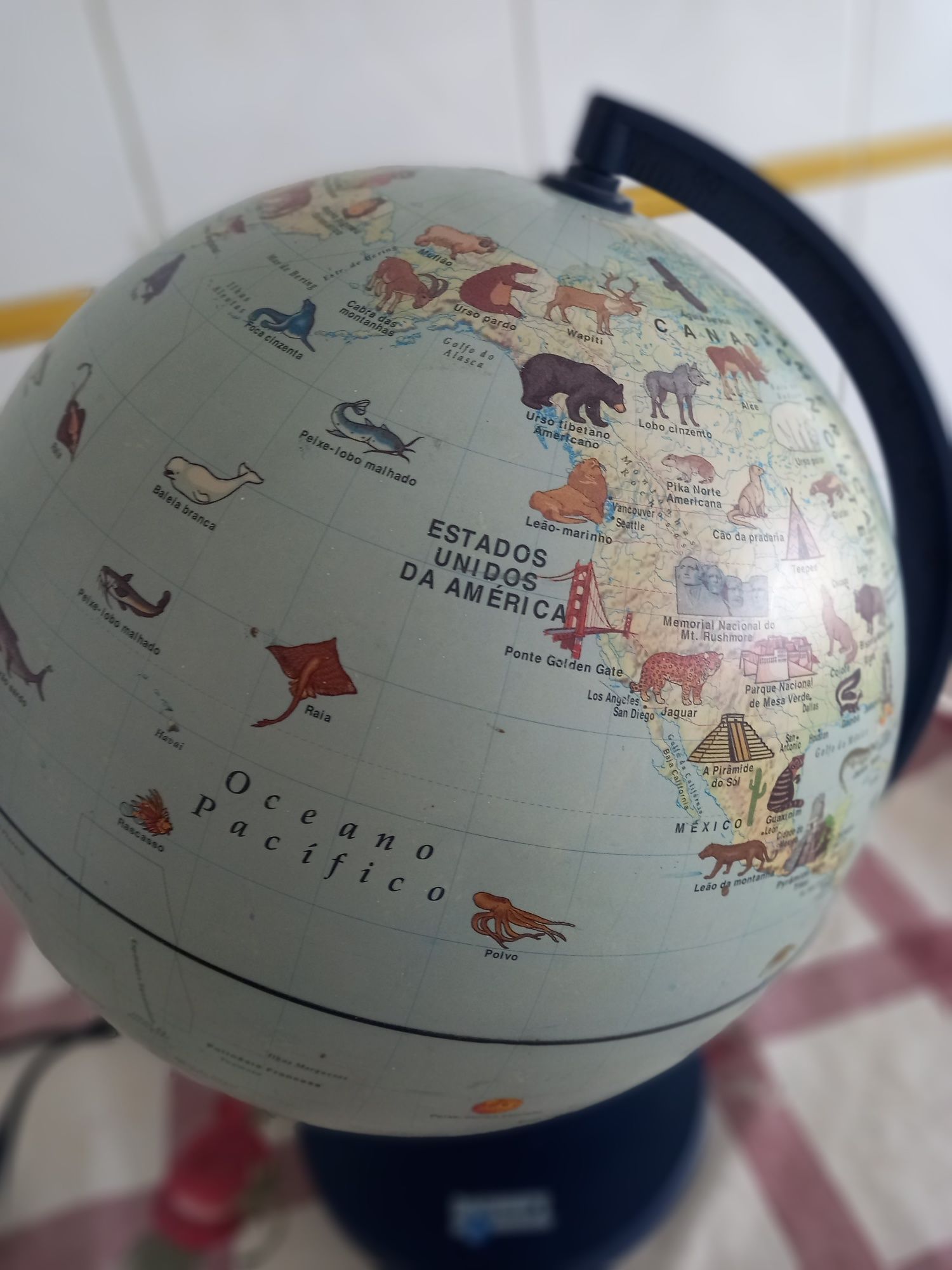 Globo terrestre com luz.
