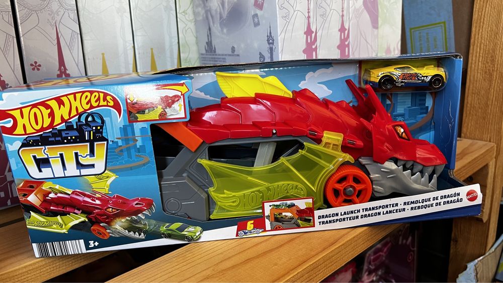 Автовоз Хот Вилс Дракон с машинкой Hot Wheels Dragon