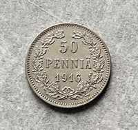 131) FINLANDIA srebro - 50 Pennia - 1916 r.