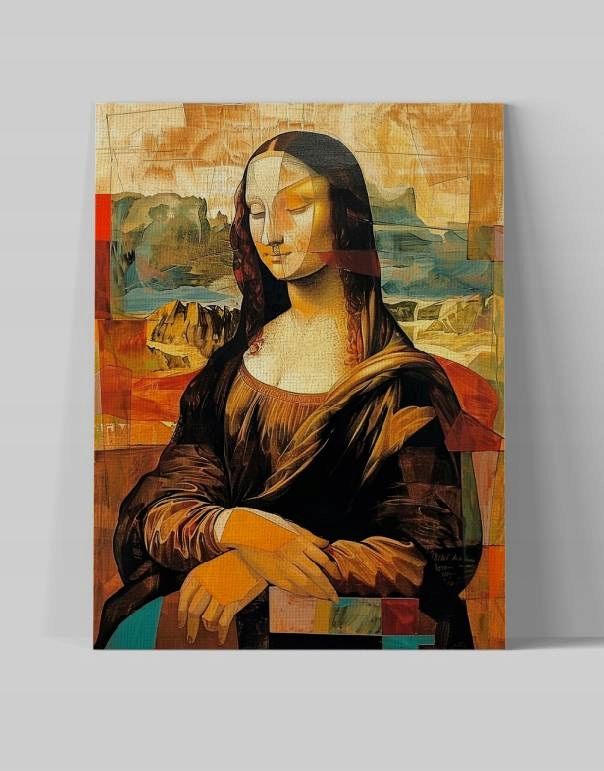 Obraz na płótnie Mona Lisa w Stylu Picassa do domu pokoju salonu 60x80
