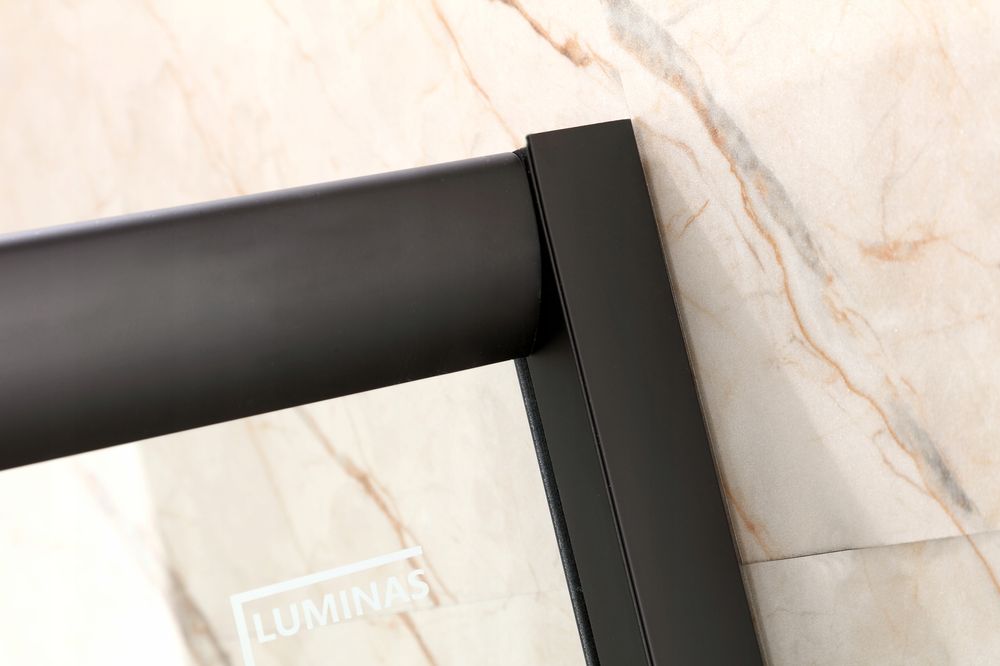 Kabina Prysznicowa 100x80 Czarna Przesuwna + Brodzik 14 cm + Syfon