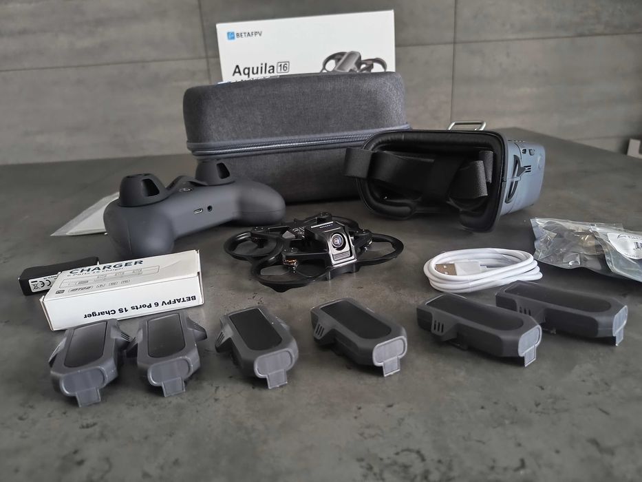 Dron AQUILLA 16 Beta FPV - ogromny zestaw combo 6 baterii - NOWY!!!