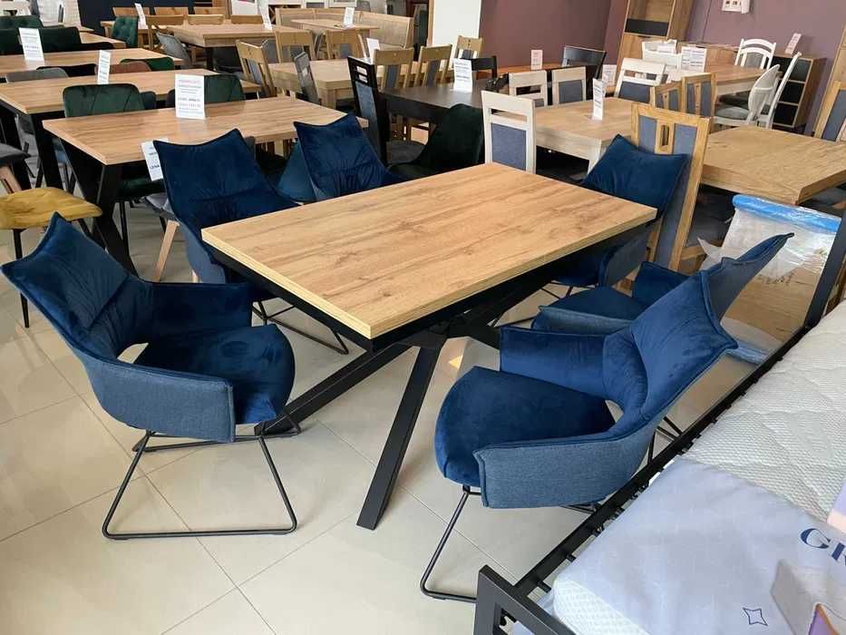 (75L) Stół pająk rozkładany + 6 krzeseł "Mediolan" nowe!