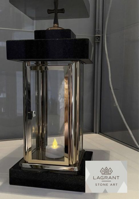 Сучасна лампадка з граніту та нержавіючої сталі