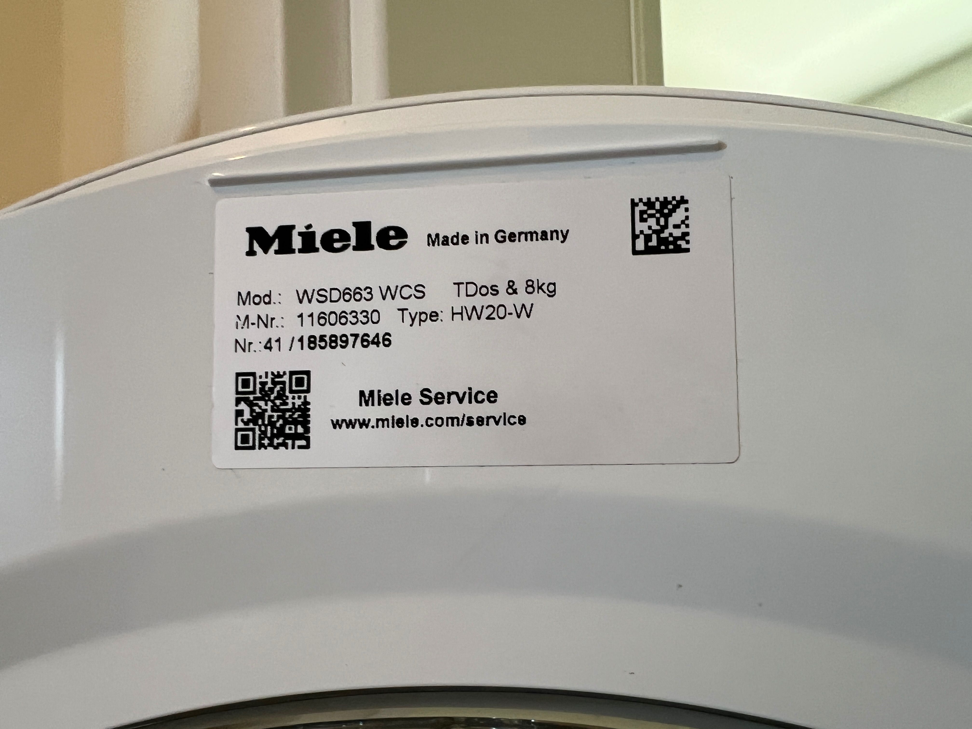 Pralka Miele WSD663 WCS. W1 Selection TwinDos, 8kg, kl. A.