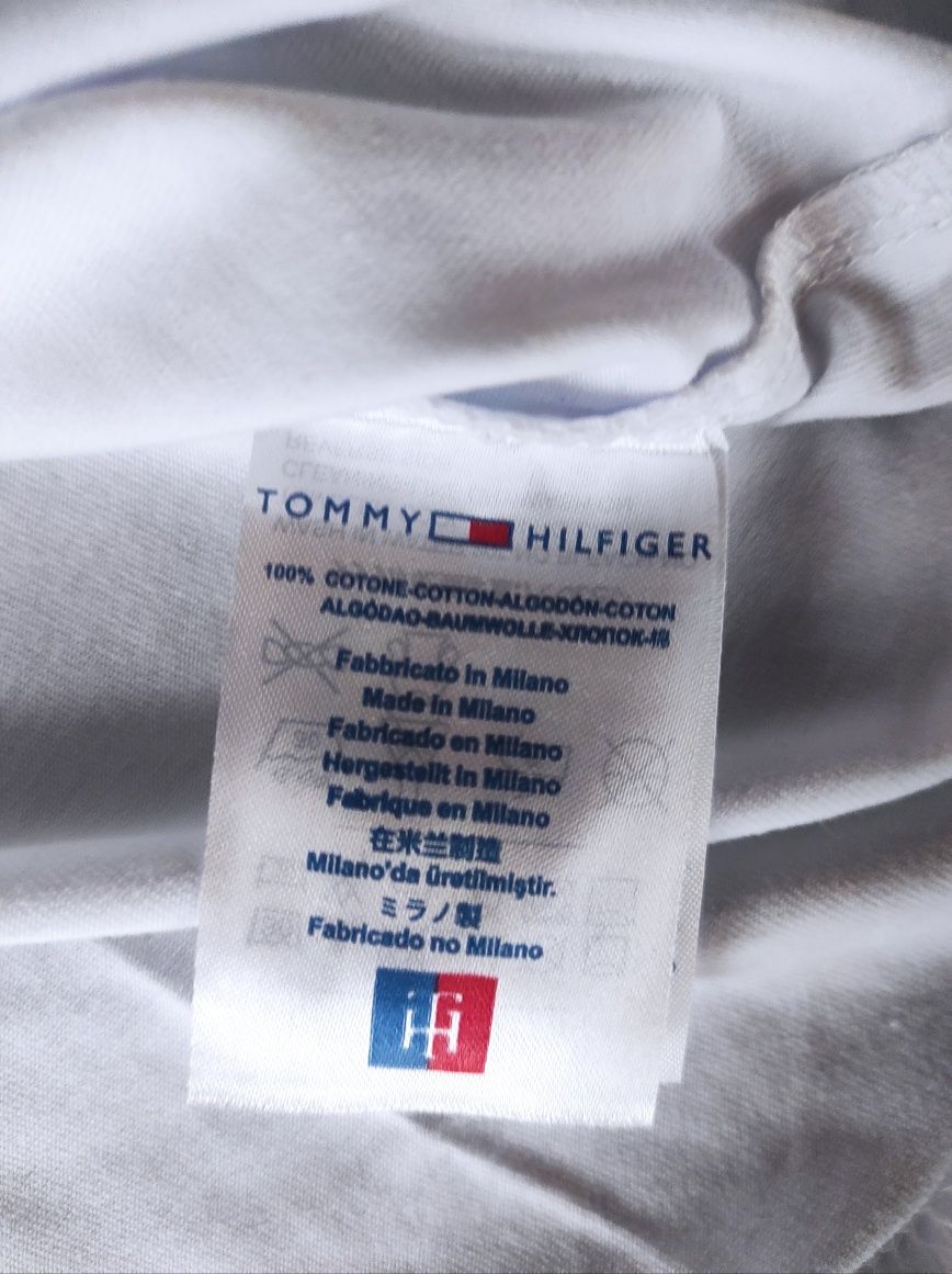 T-shirt koszulka męska Tommy Hilfiger biała klasyczna małe logo