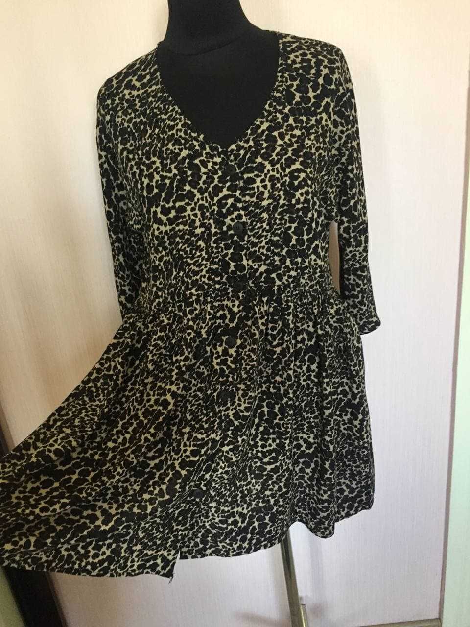 мини платье свободного кроя в леопардовый принт 36/S/44 38/M/46