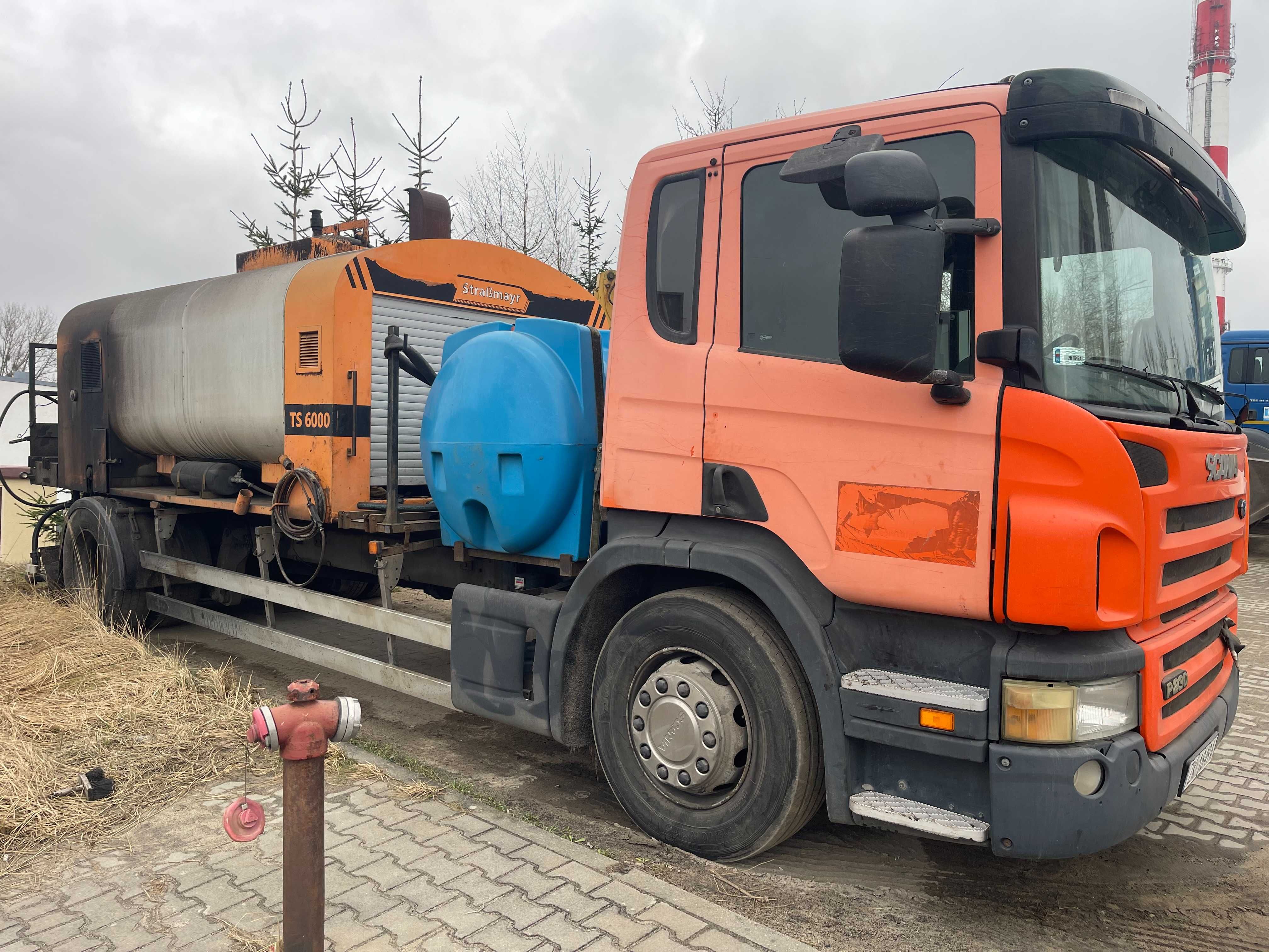 SCANIA P230 Skrapiarka emulsji Strassmayr TS 6000