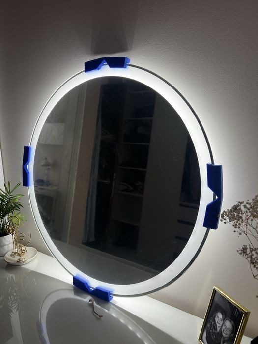 okrągle lustro podświetlane led na baterie