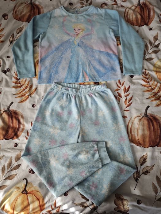 Polarowa ciepła piżama długi rękaw i nogawki Kraina lodu Frozen Elza