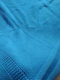 Плед, детское одеяло (фактура звезда) синий
