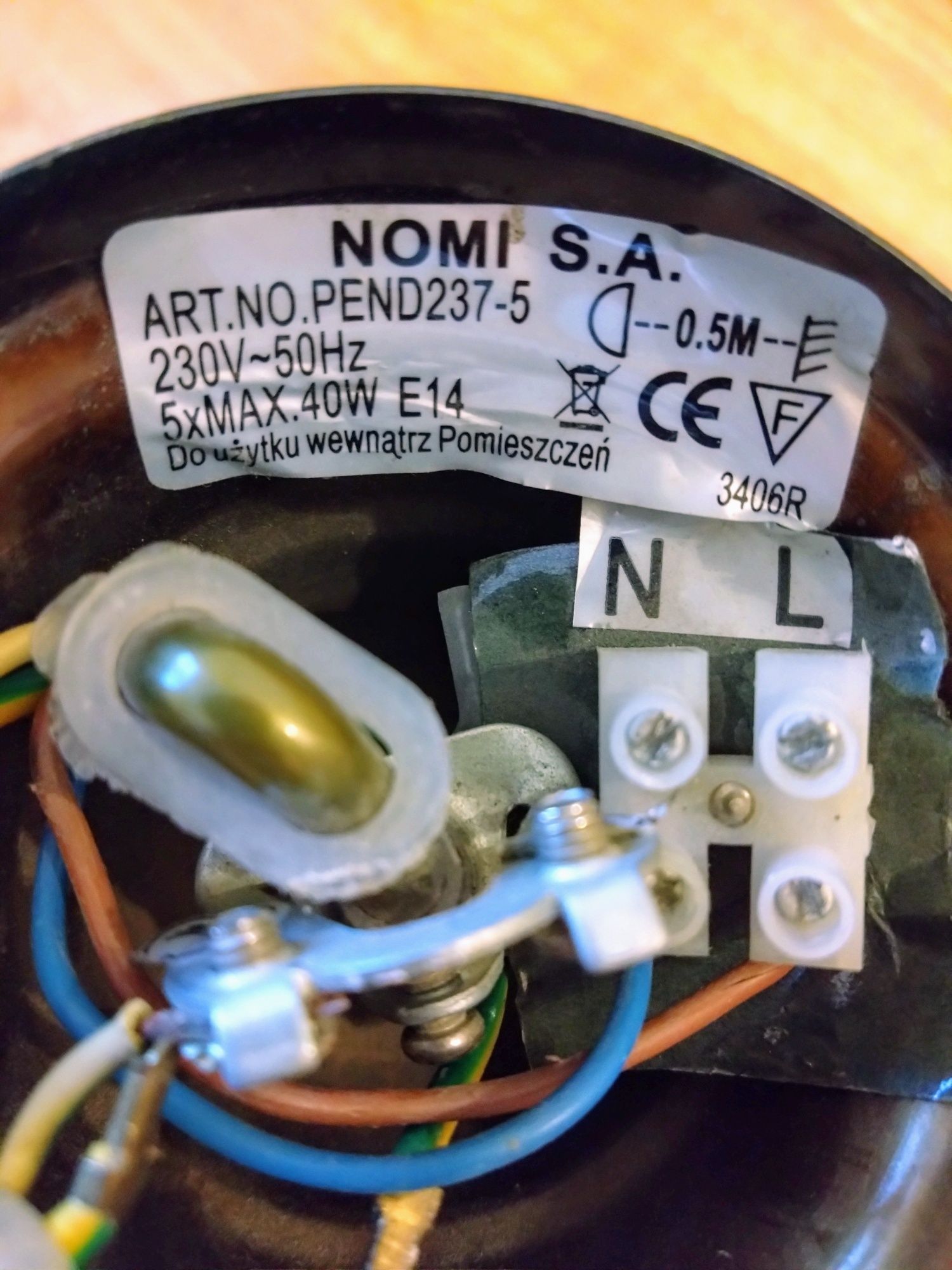 Lampa wisząca żyrandol na 5 lamp