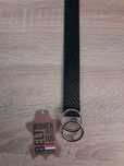Nowy skórzany pasek damski, Fancy Style czarny_wzór_105 cm_kl. srebrna