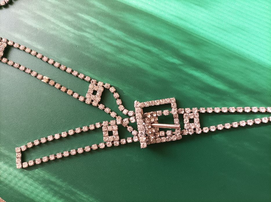 Pasek z metalu i cyrkonii Vintage