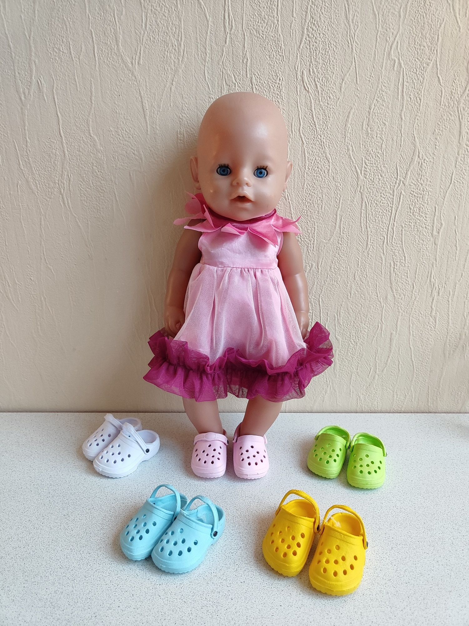 Взуття крокси 7см для ляльок Бебі Борн, Baby Born, American Doll і ін.