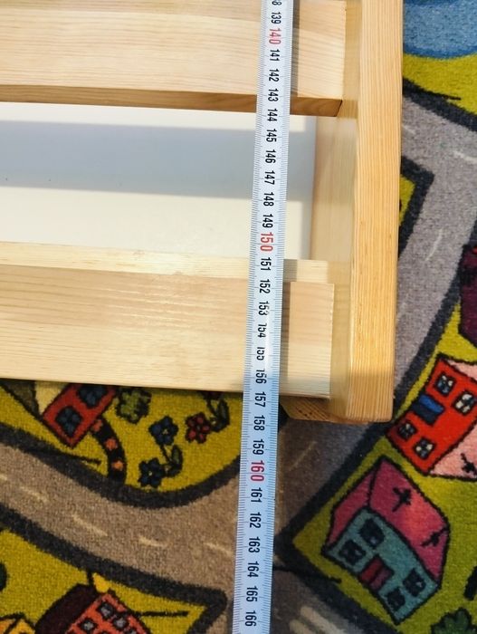 Łóżko, Stelaż łóżka drewniany na kółkach, otwierany160x80 dla dziecka