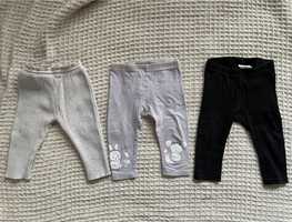 3 getry legginsy 74/80 Zara H&M so cute