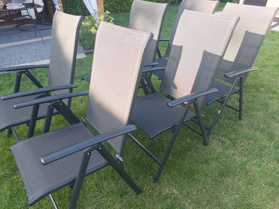Zestaw mebli ogrodowych stół + 6 foteli rozkładanych - mazowieckie