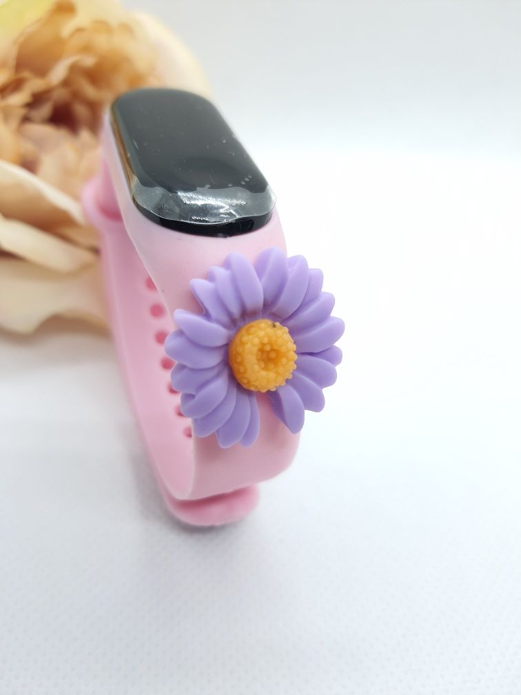 Zegarek elektroniczny led ze stokrotką lila