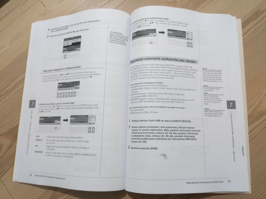 Instrukcja obsługi yamaha psr s 910 710 po Polsku