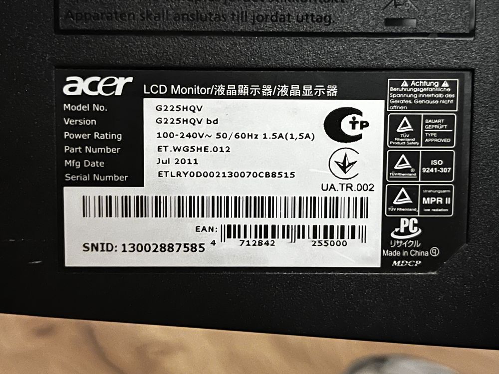 Monitor Acer 22 cale