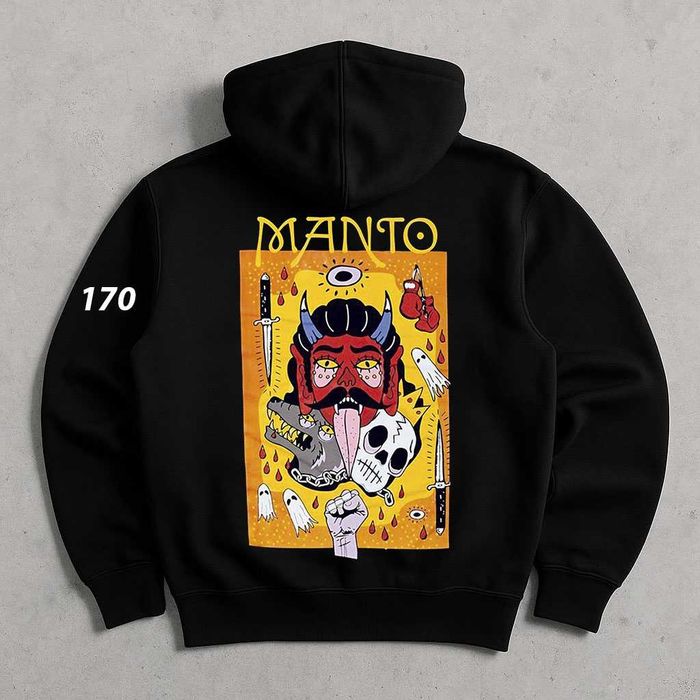 Худі MANTO Чорне — Худи МАНТО Черное — Struggle — Биг Принт