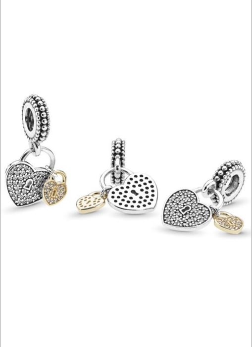 Шарм - подвеска pandora с сердцами