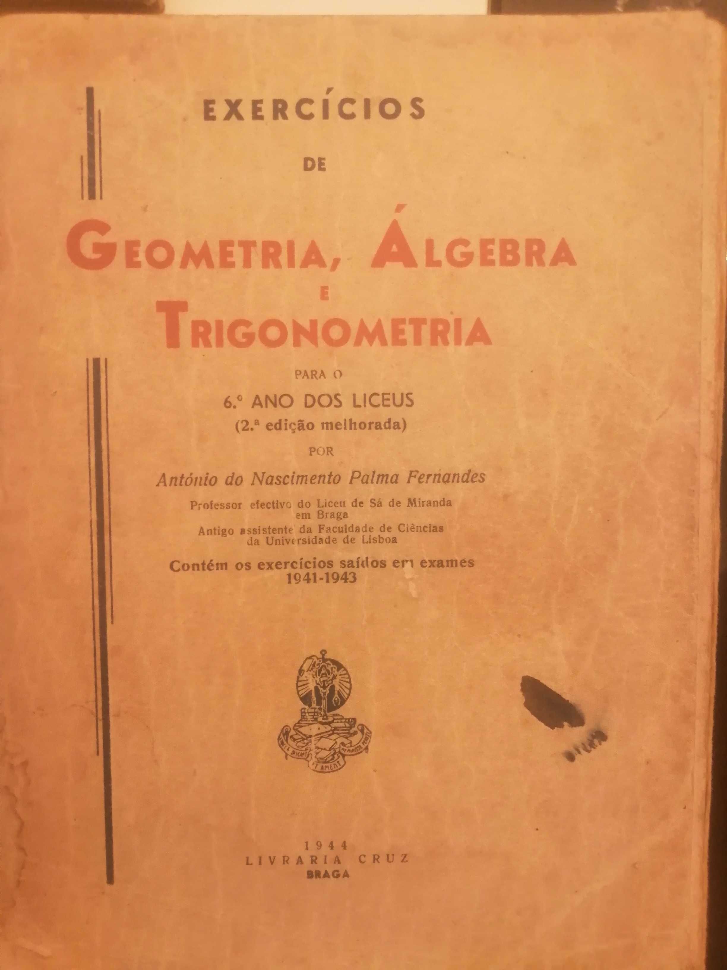Livros elementos de álgebra liceus antigos