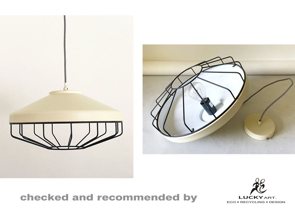Lampa wisząca metalowa loft żółta