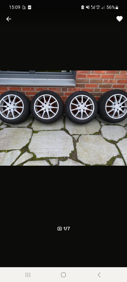 4x alufelgi rozstaw  5x120  plus opony zima, Nokian 195/55 R 16 450 zł