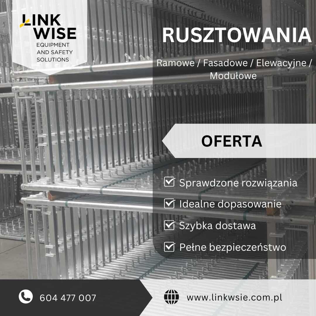 Rusztowania Ramowe plettac - zestaw pow. robocza 90 m2/wys. rob. 6m